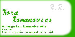 nora romanovics business card