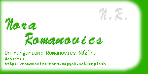 nora romanovics business card